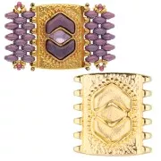 Cymbal - 24x23mm for SuperDuo Bead - Pitrofos - Fine Gold Plated x1