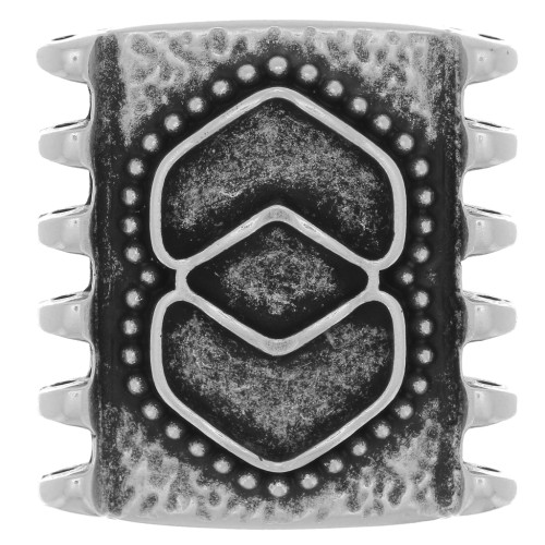 Cymbal - 24x23mm for SuperDuo Bead - Pitrofos - Antique Silver x1