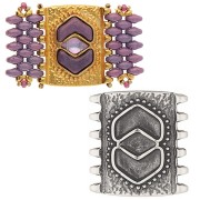 Cymbal - 24x23mm for SuperDuo Bead - Pitrofos - Antique Silver x1