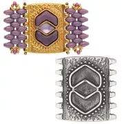 Cymbal - 24x23mm for SuperDuo Bead - Pitrofos - Antique Silver x1