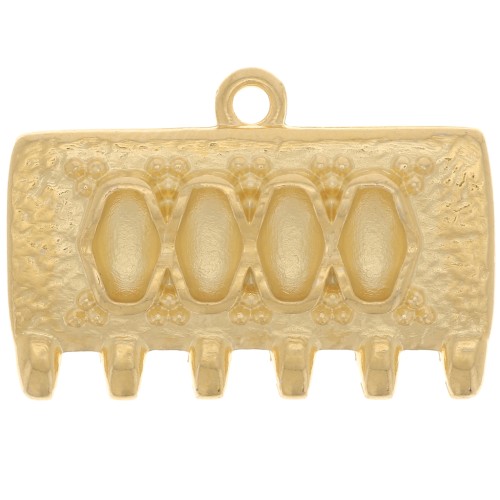 Cymbal - 16x24mm Bead weaving tip SuperDuo Kalyvari VI - Fine Gold Plated x1