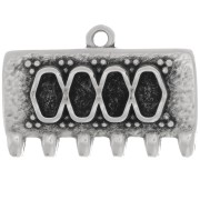 Cymbal - 16x24mm Bead weaving tip SuperDuo Kalyvari VI - Antique Silver x1