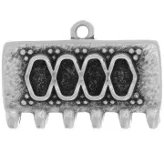 Cymbal - 16x24mm Bead weaving tip SuperDuo Kalyvari VI - Antique Silver x1