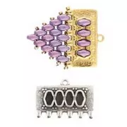 Cymbal - 16x24mm Bead weaving tip SuperDuo Kalyvari VI - Antique Silver x1