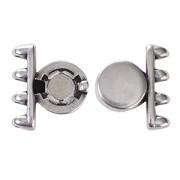Cymbal Magnetic clasp for SuperDuo beads 15x17 mm Ateni IV - Aged Silver x1