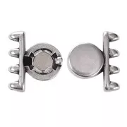 Cymbal Magnetic clasp for SuperDuo beads 15x17 mm Ateni IV - Aged Silver x1