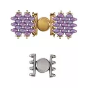 Cymbal Magnetic clasp for SuperDuo beads 15x17 mm Ateni IV - Aged Silver x1