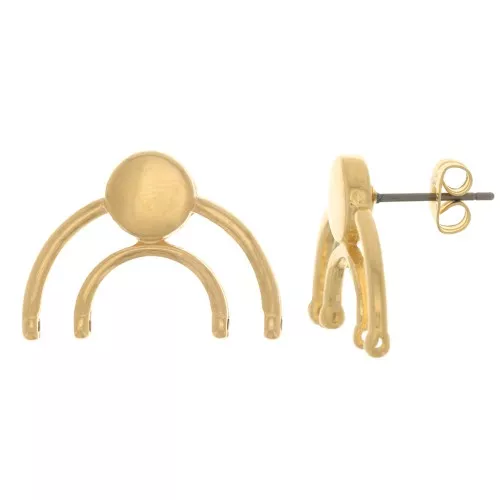 Cymbal - 17x23mm earstuds for seed beads 11/0 Platani VI - Fine Gold Plated x2