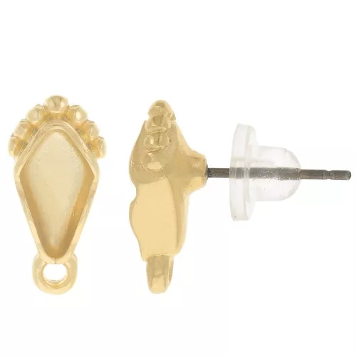 Cymbal - 15x7mm earstuds for Kite with Livadi Ring - Fine Gold Plated x2