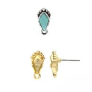 Cymbal - 15x7mm earstuds for Kite with Livadi Ring - Fine Gold Plated x2