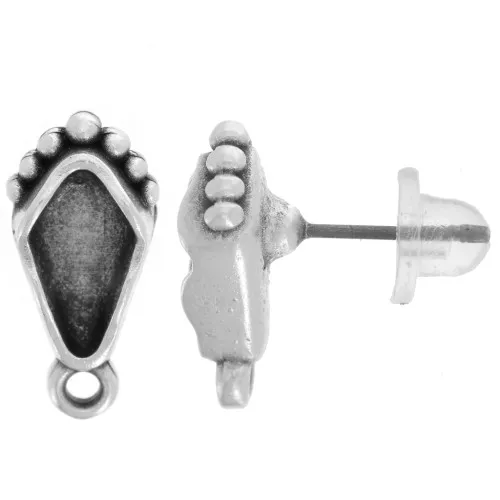 Cymbal - 15x7mm earstuds for Kite with Livadi Ring - Antique Silver x2