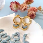 Cymbal - Charm for 11x12mm Chevron bead - Ramos - Fine Gold Plated x1