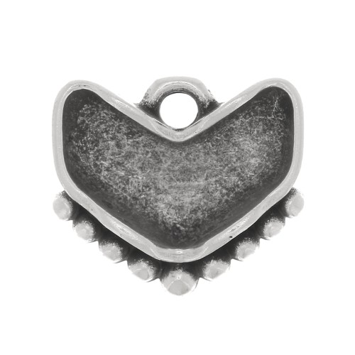 Cymbal - Charm for 11x12mm Chevron bead - Ramos - Antique Silver x1