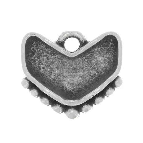 Cymbal - Charm for 11x12mm Chevron bead - Ramos - Antique Silver x1