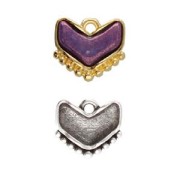 Cymbal - Charm for 11x12mm Chevron bead - Ramos - Antique Silver x1