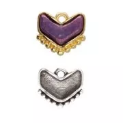 Cymbal - Charm for 11x12mm Chevron bead - Ramos - Antique Silver x1