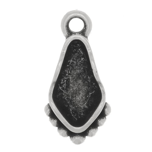 15x8mm Cymbal - Charm for Kite Bead - Valsamo - Antique Silver Tone x1