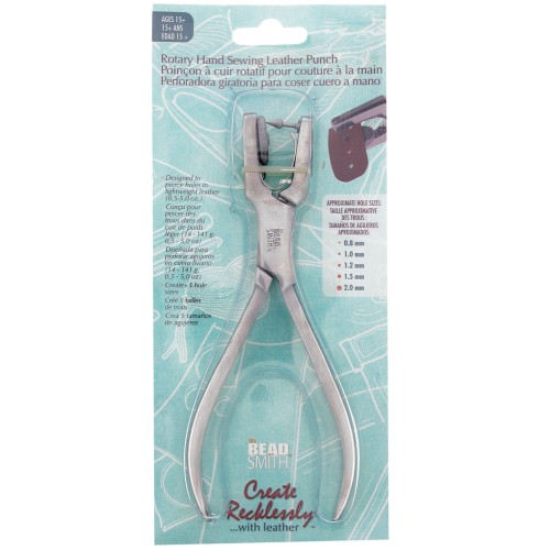 Rotary hand sewing leather punch for 0.8mm to 2mm holes x1