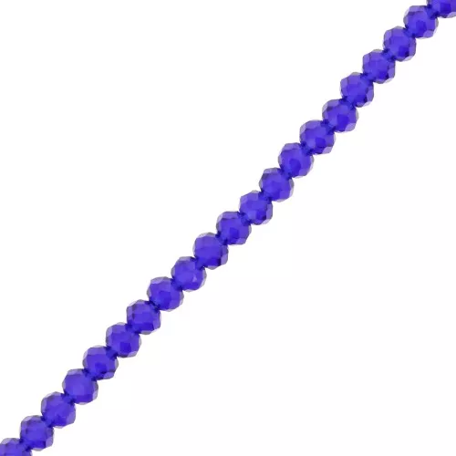 3.5x3mm faceted flattened Round beads - Dark Blue x35cm