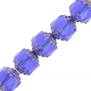 Antique Fire Polished faceted beads  8mm Sapphire Bronze x10