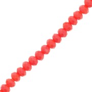 3x2.5mm faceted flattened Round beads - Coral x39cm|raw }}