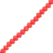 3x2.5mm faceted flattened Round beads - Coral x39cm
