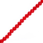 Rondelle beads faceted - round flattened 3.5x3 mm - Dark Red Coral x33cm