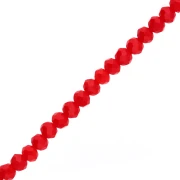 Rondelle beads faceted - round flattened 3.5x3 mm - Dark Red Coral x33cm