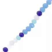 3x2.5mm faceted flattened Round beads - Multi Blue x43cm