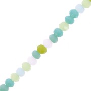 3x2.5mm faceted flattened Round beads - Blue - Green x43cm|raw }}