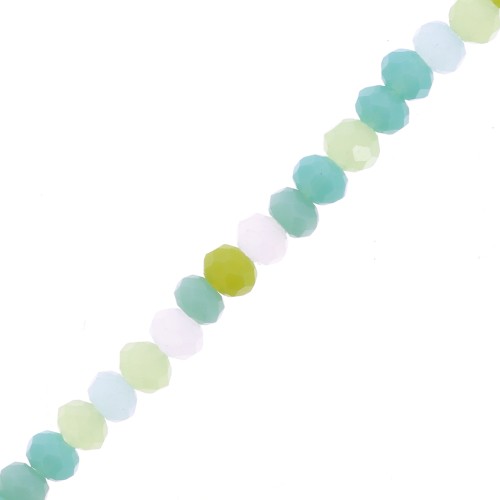 3x2.5mm faceted flattened Round beads - Blue - Green x43cm
