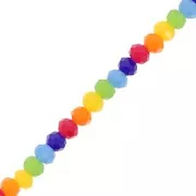 Faceted rondelle beads - flattened rounds, 3x2.5 mm - Multicolor, 43 cm