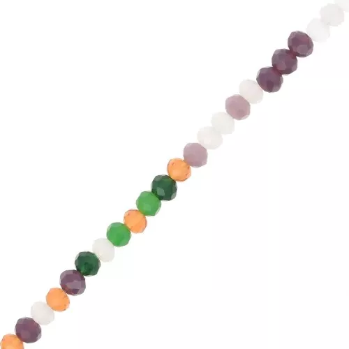 3.5x3mm faceted flattened Round beads - Multicoloured x34cm