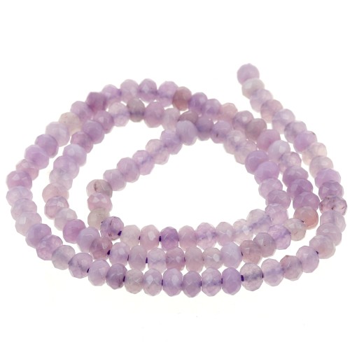 Round beads flattened faceted 4.5x3mm gemstone dyed Quartz parma x35cm