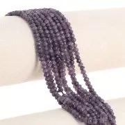 4x3mm Round flattened faceted beads dyed gemstone - Purple Quartz x34cm