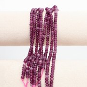 Faced, flattened round gemstone beads, 4.5x3mm - Amethyst x34cm