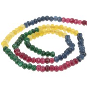 4x3mm Round flattened faceted beads dyed gemstone - Quartz Mix x35cm|raw }}