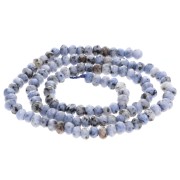 4x3mm Round flattened faceted beads dyed gemstone - Blue Quartz x35cm|raw }}