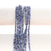 4x3mm Round flattened faceted beads dyed gemstone - Blue Quartz x35cm