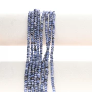 4x3mm Round flattened faceted beads dyed gemstone - Blue Quartz x35cm