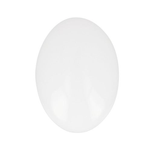 14x10mm Oval Glass Cabochon - White x1