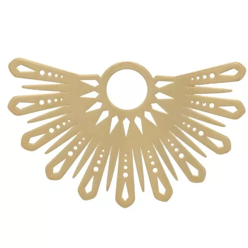 15x25mm Half-sun ethnic pendant exclusive to Perles&Co - Fine Gold plated x1