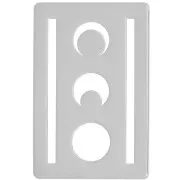 16x11mm Spacer for Miyuki 11/0 bead weaving by Perles & Co Moon - Silver Tone x1