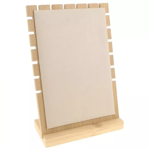 25x17cm Jewellery holder for necklace - bamboo - suede Beige x1