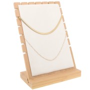 25x17cm Jewellery holder for necklace - bamboo - suede Beige x1