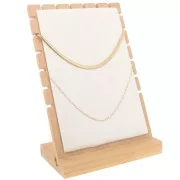 25x17cm Jewellery holder for necklace - bamboo - suede Beige x1