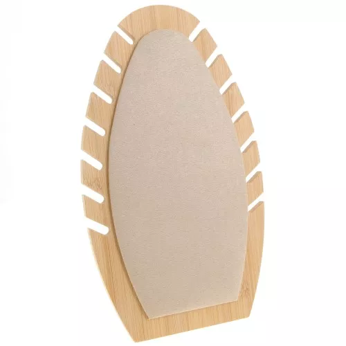 27.5x16cm Jewellery holder for necklace - Bamboo - Suede - Beige x1