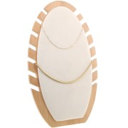 27.5x16cm Jewellery holder for necklace - Bamboo - Suede - Beige x1