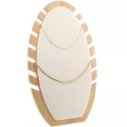 27.5x16cm Jewellery holder for necklace - Bamboo - Suede - Beige x1