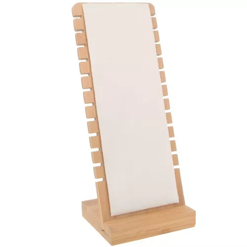 27x11cm Jewellery holder for necklace - Bambbo - Suede Beige x1